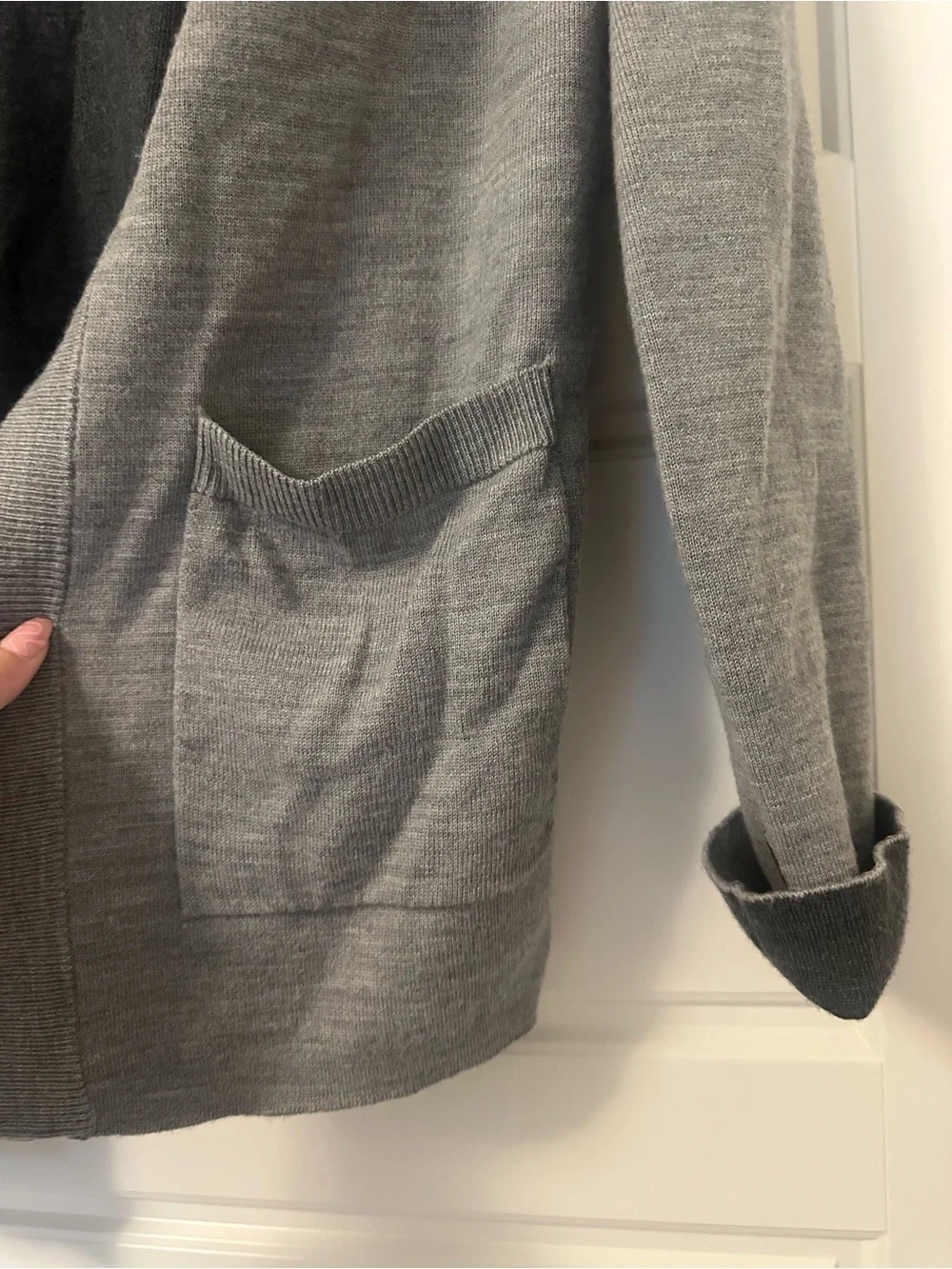lululemon athletica Reversible Gray Open-Front Cardigan with Pockets